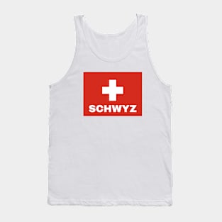 Schwyz City in Swiss Flag Tank Top